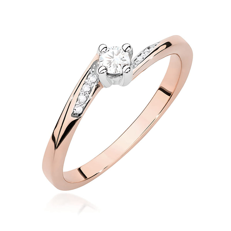 Inel Aur 14K cu Diamante Naturale 0.14 ct, imaginea 5 din 12
