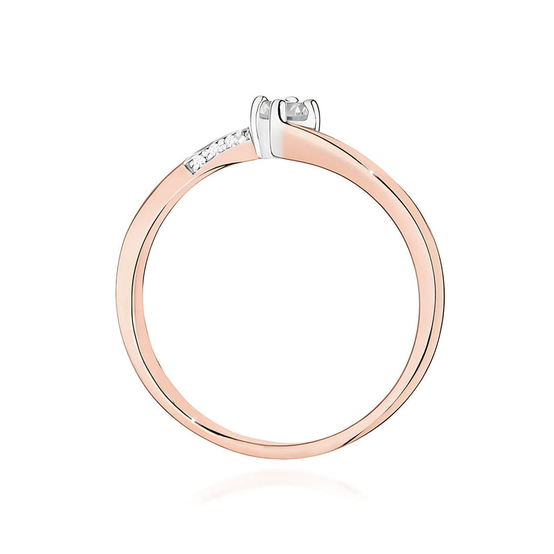 Inel Aur 14K cu Diamante Naturale 0.14 ct, imaginea 7 din 12