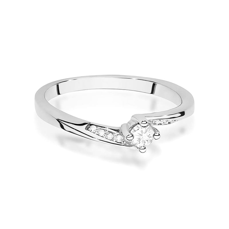 Inel Aur 14K cu Diamante Naturale 0.14 ct, imaginea 10 din 12