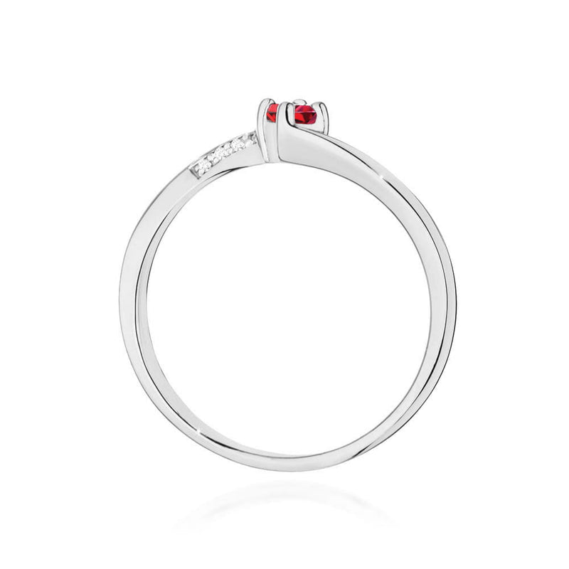 Inel Aur 14K cu Rubin 0.15 ct si Diamante Naturale 0.04 ct, imaginea 11 din 12