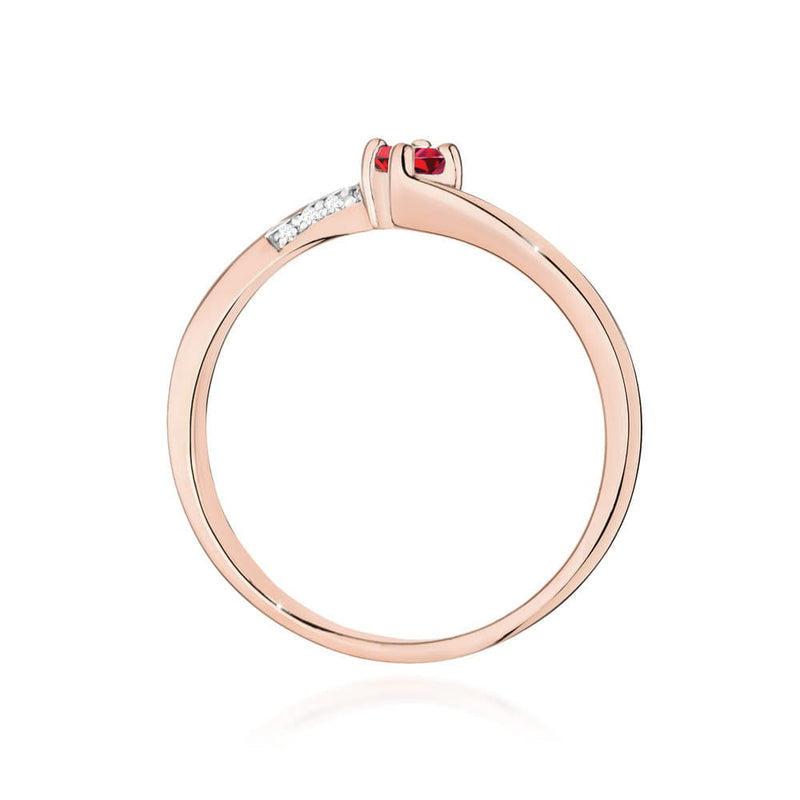 Inel Aur 14K cu Rubin 0.15 ct si Diamante Naturale 0.04 ct, imaginea 7 din 12
