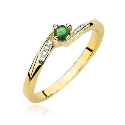 Inel Aur 14K cu Smarald 0.15 ct