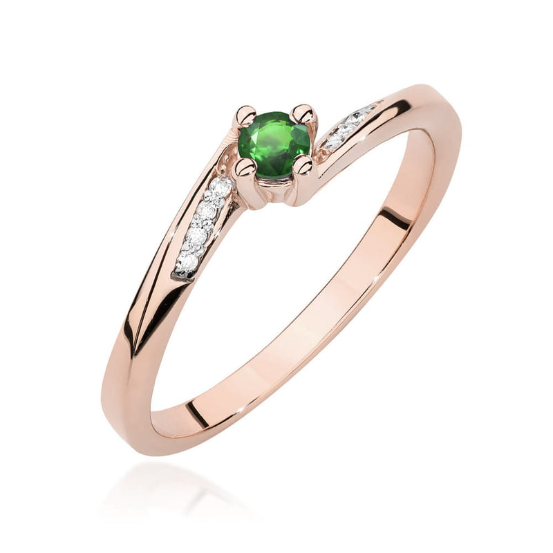 Inel Aur 14K cu Smarald 0.15 ct, imaginea 2 din 9