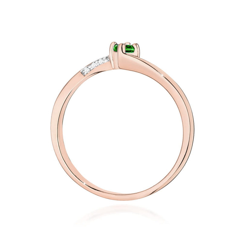 Inel Aur 14K cu Smarald 0.15 ct, imaginea 4 din 9