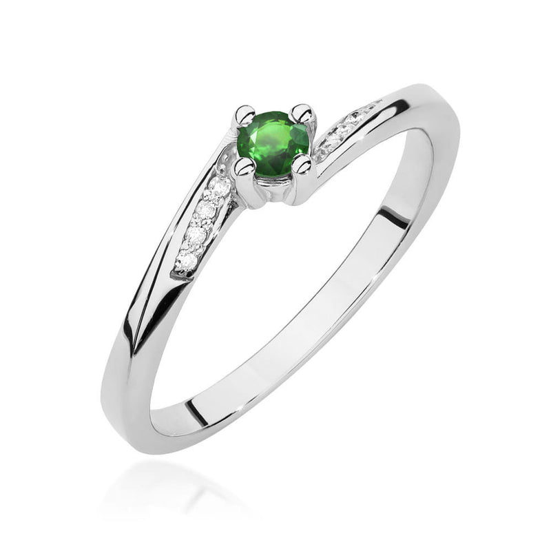 Inel Aur 14K cu Smarald 0.15 ct, imaginea 6 din 9