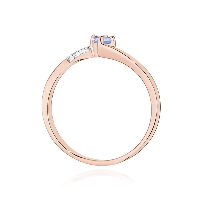 Inel Aur 14K cu Tanzanit 0.15 ct si Diamante Naturale 0.04 ct, imaginea 7 din 12
