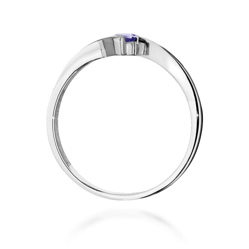 Inel Aur 14K cu Tanzanit 0.15 ct si Diamante Naturale 0.03 ct, imaginea 3 din 4