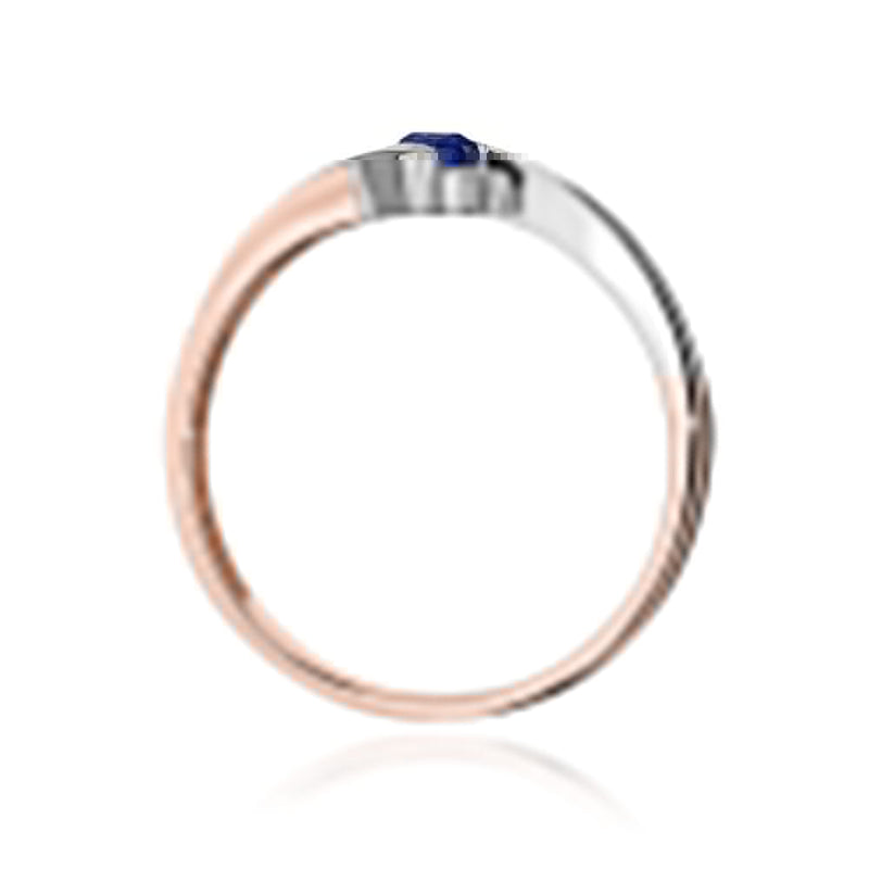 Inel Aur 14K cu Safir 0.15 ct si Diamante Naturale 0.03 ct, imaginea 3 din 4