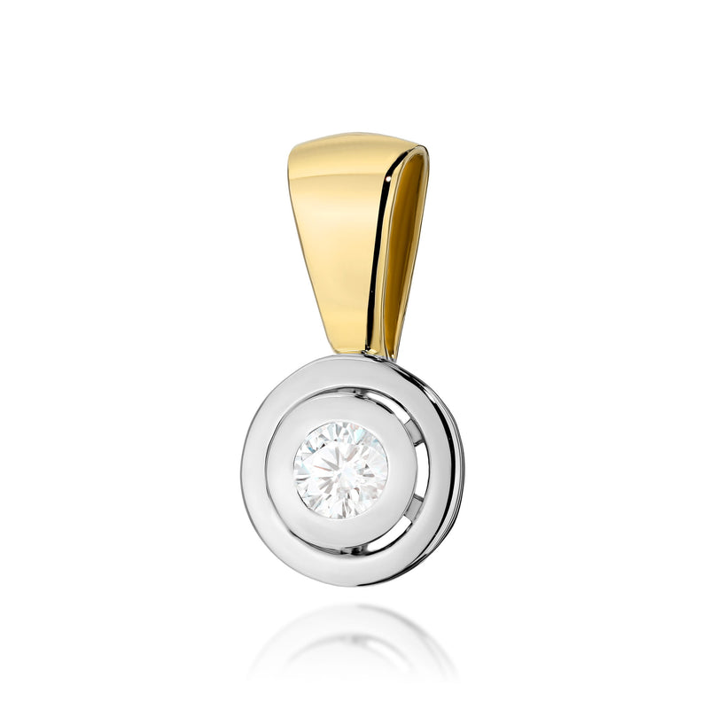 Pandantiv Aur 14K cu Diamant Natural 0.10 ct — Aur galben