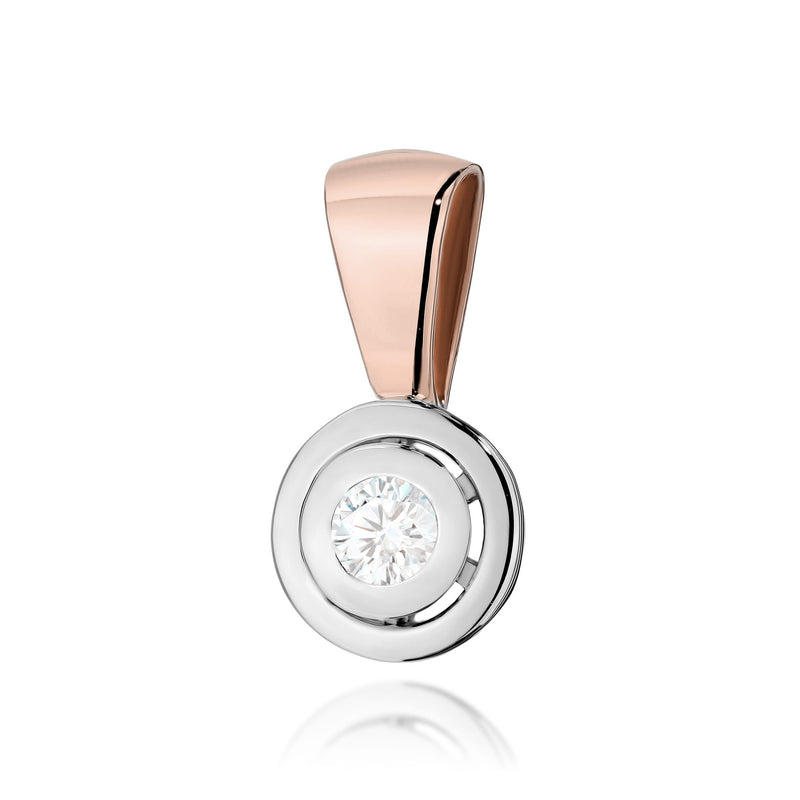 Pandantiv Aur 14K cu Diamant Natural 0.10 ct, imaginea 3 din 5