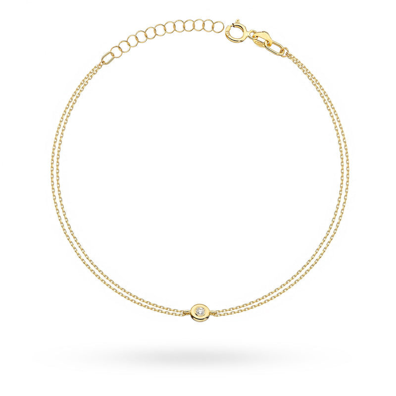 Bratara Aur 14K cu Diamante Naturale 0.02 ct — Aur galben