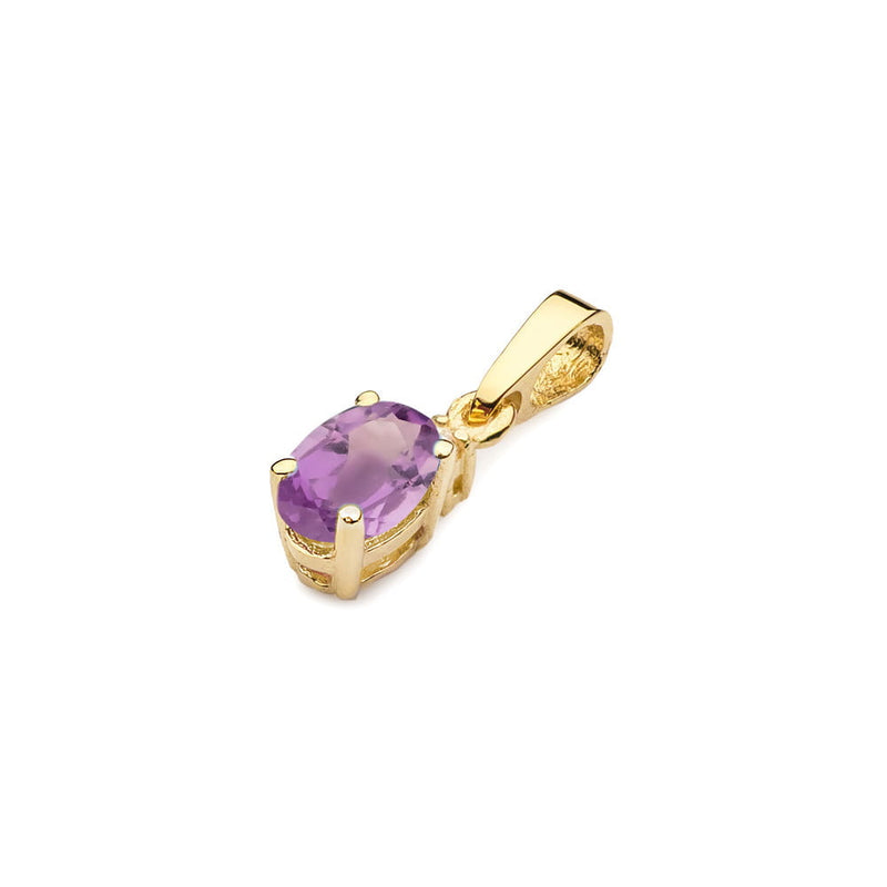 Pandantiv Aur 14K cu Ametist 0.40 ct si Diamant Natural 0.01 ct, imaginea 2 din 6