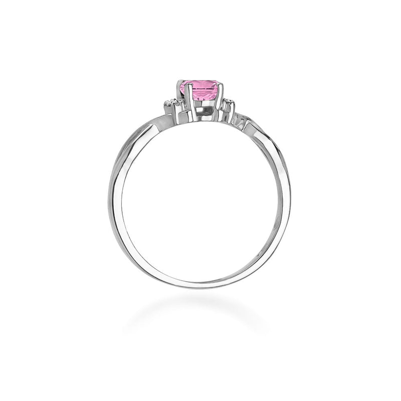 Inel Aur 14K cu Topaz Roz 0.50 ct si Diamante Naturale 0.05 ct, imaginea 11 din 12