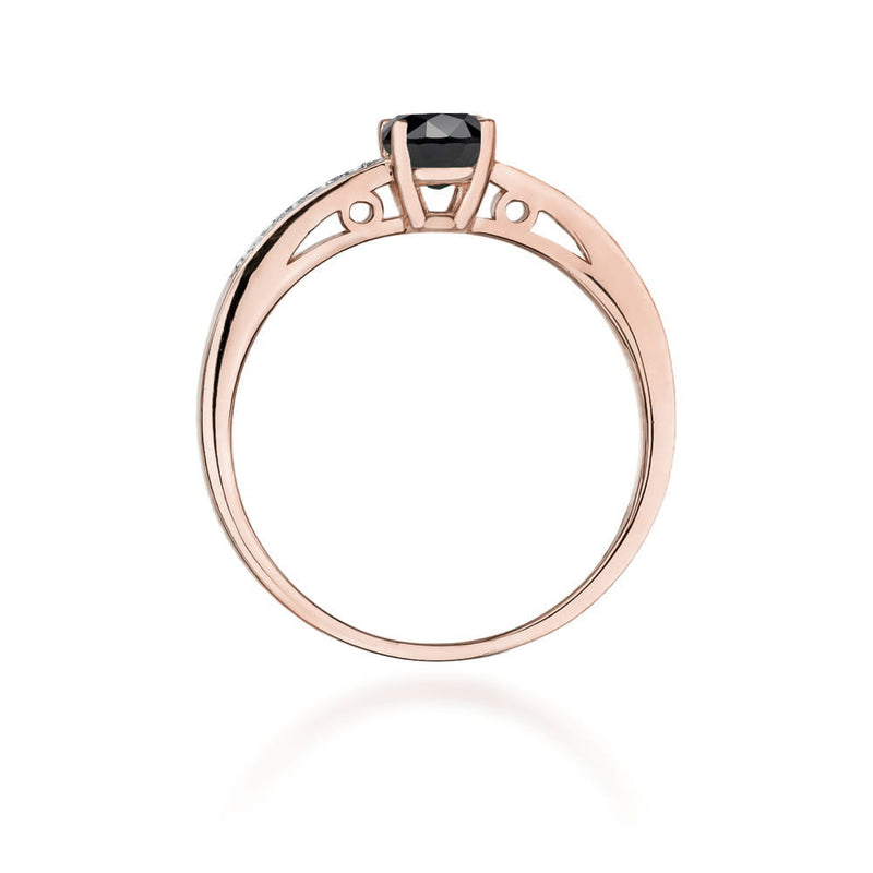 Inel Aur 14K cu Diamante Naturale Albe si Negre 0.55 ct, imaginea 7 din 12