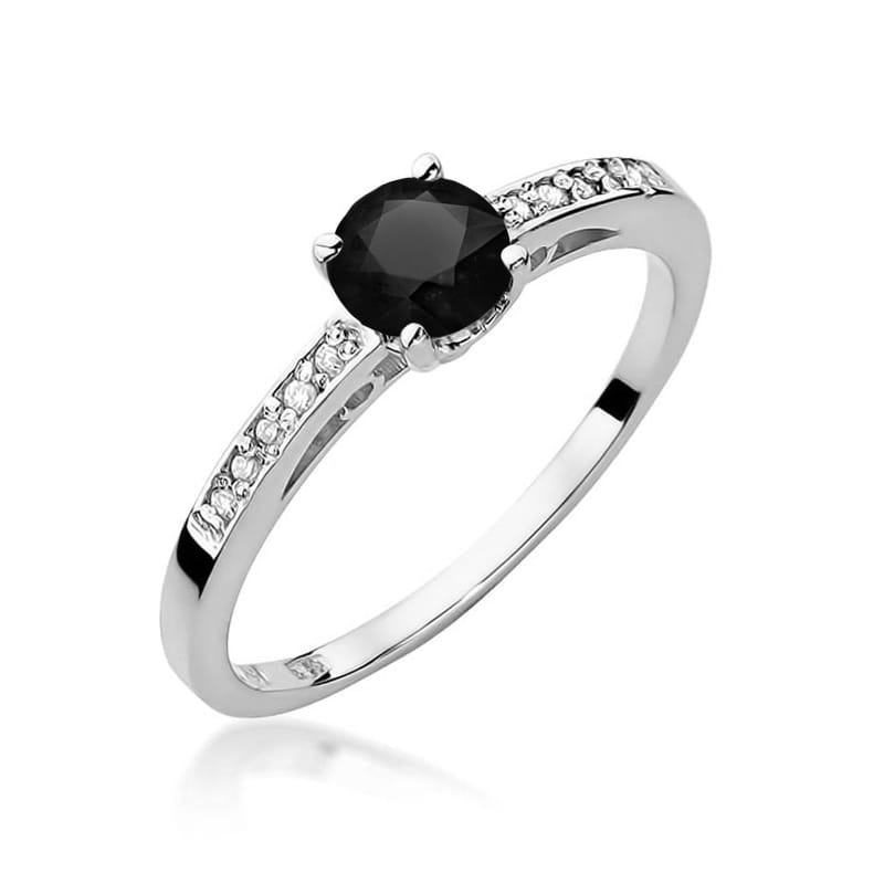 Inel Aur 14K cu Diamante Naturale Albe si Negre 0.55 ct, imaginea 9 din 12