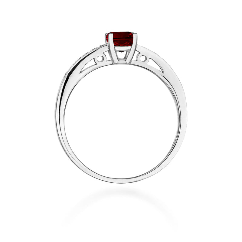 Inel Aur 14K cu Granat 0.60 ct si Diamante Naturale 0.05 ct, imaginea 11 din 12