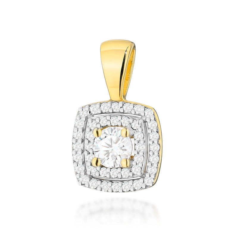 Pandantiv Aur 14K cu Diamante Naturale 0.50 ct — Aur galben