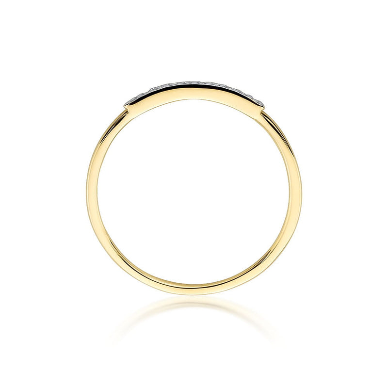 Inel Aur 14K cu Diamante Naturale Negre 0.05 ct, imaginea 3 din 12