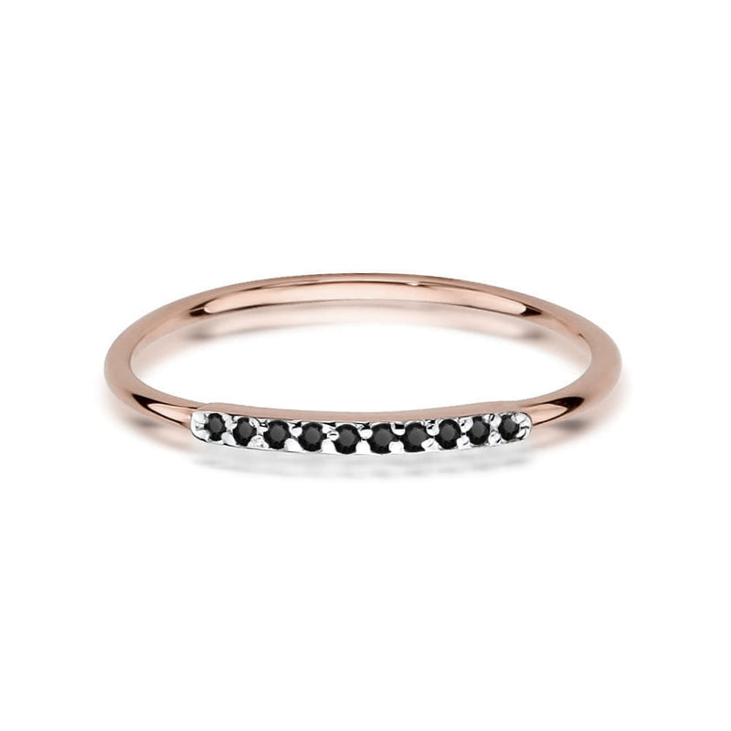 Inel Aur 14K cu Diamante Naturale Negre 0.05 ct, imaginea 10 din 12