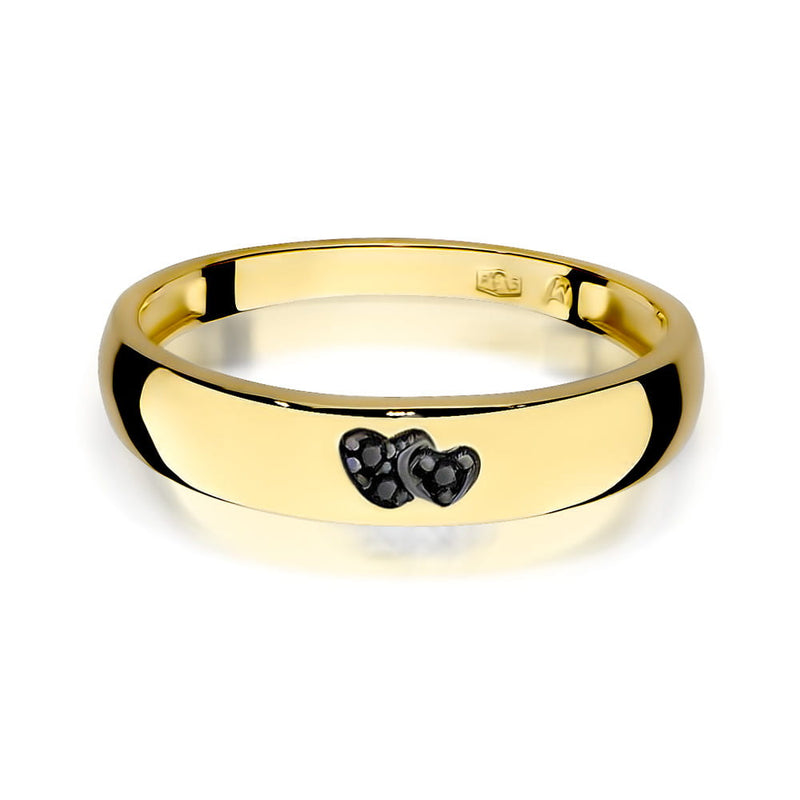 Inel Aur 14K cu Diamante Naturale Negre 0.02 ct, imaginea 2 din 11