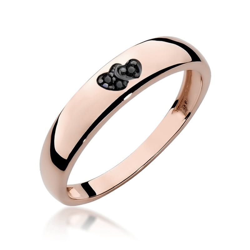 Inel Aur 14K cu Diamante Naturale Negre 0.02 ct, imaginea 8 din 11