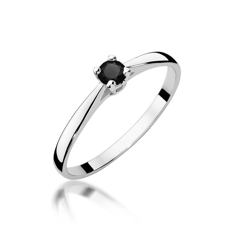 Inel Aur 14K cu Diamant Natural Negru 0.20 ct, imaginea 5 din 12