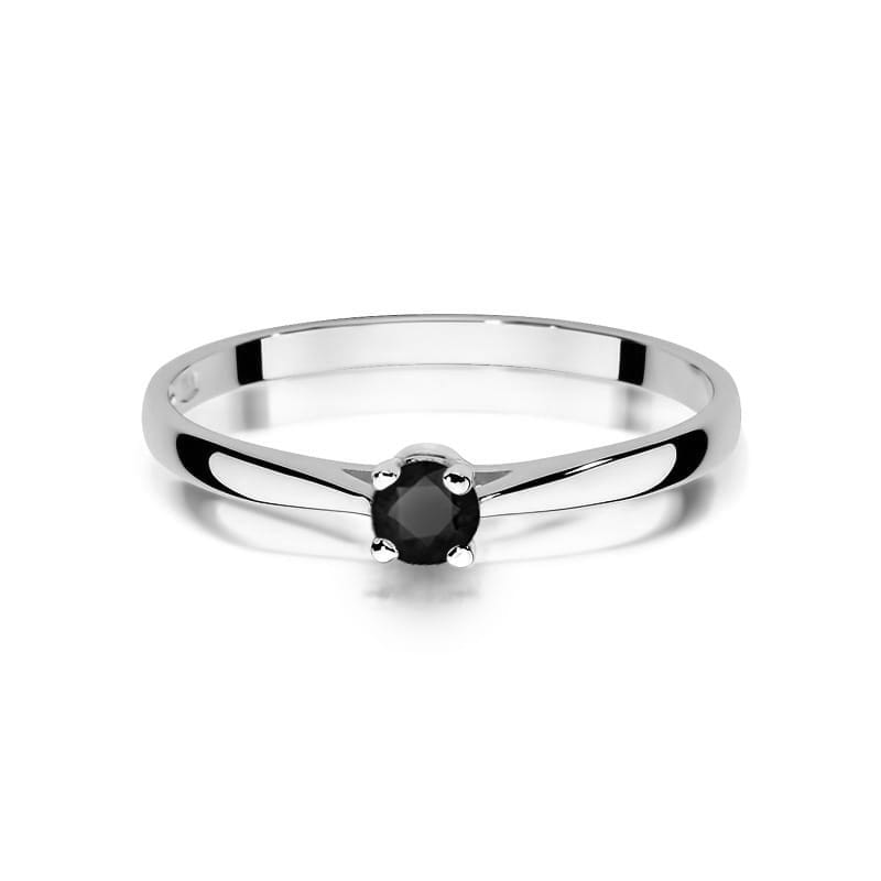 Inel Aur 14K cu Diamant Natural Negru 0.20 ct, imaginea 6 din 12
