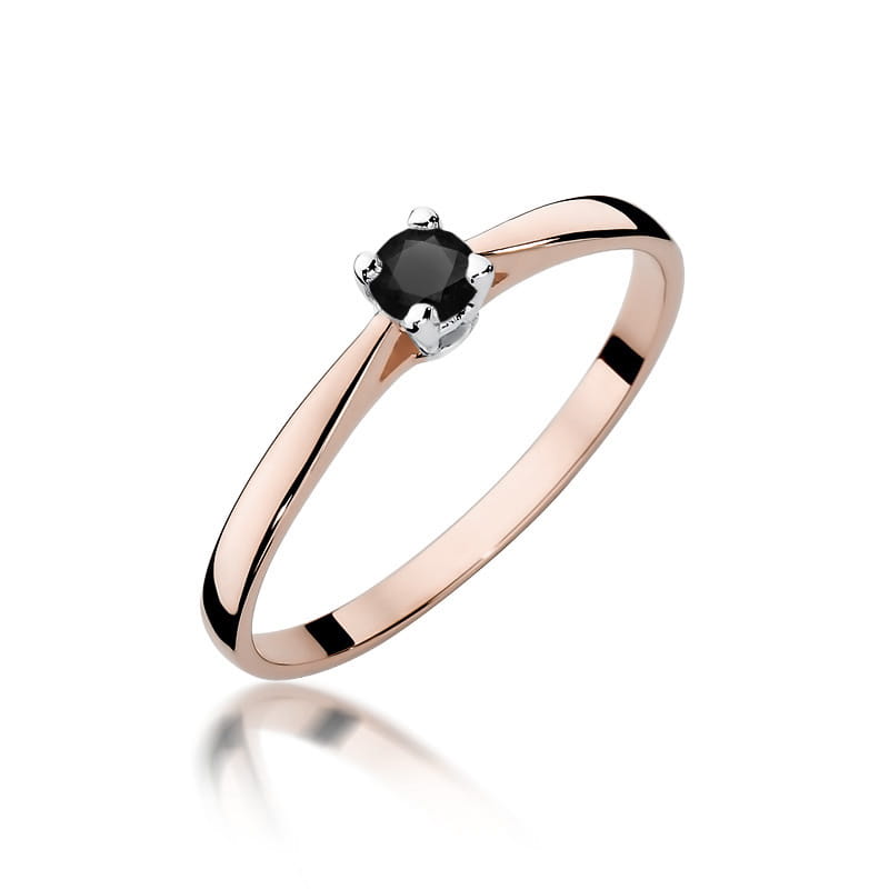 Inel Aur 14K cu Diamant Natural Negru 0.20 ct, imaginea 9 din 12