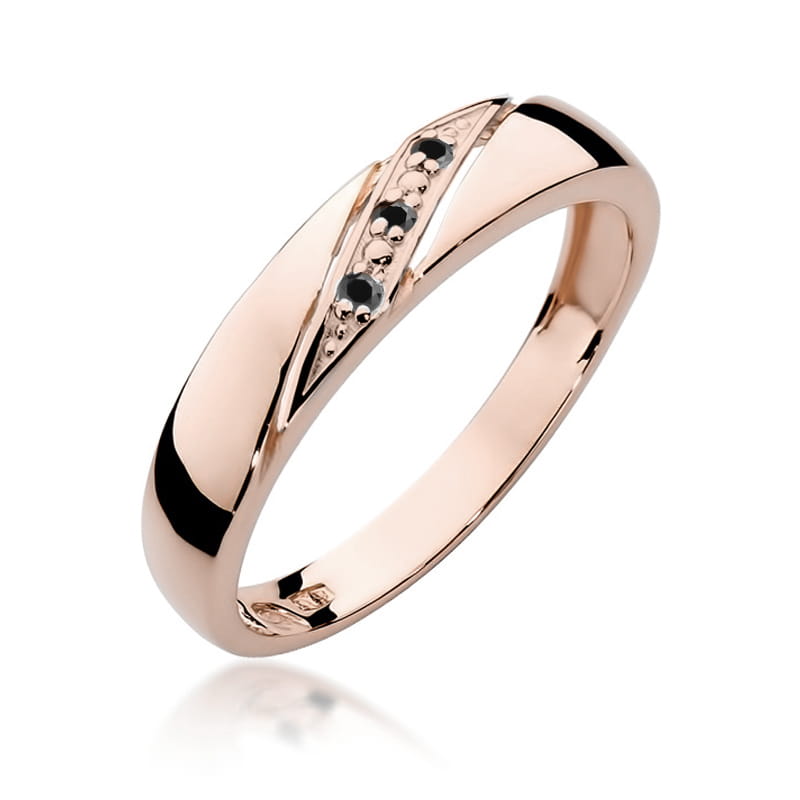 Inel Aur 14K cu Diamante Naturale Negre 0.01 ct, imaginea 9 din 12