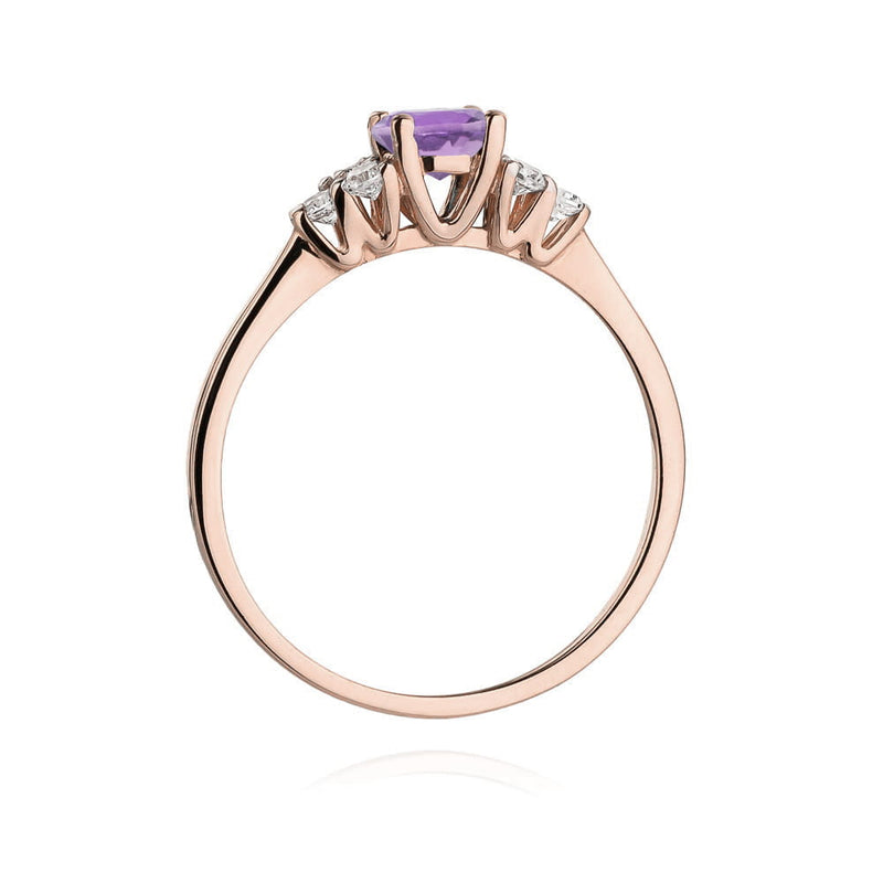 Inel Aur 14K cu Ametist 0.50 ct si Diamante Naturale 0.18 ct, imaginea 11 din 12