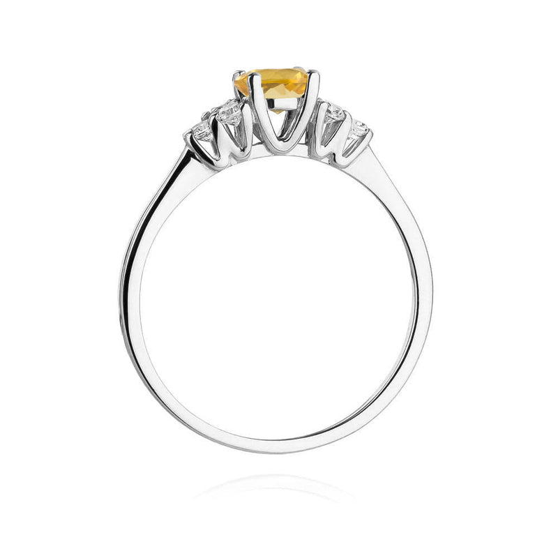Inel Aur 14K cu Citrin 0.50 ct si Diamante Naturale 0.18 ct, imaginea 7 din 12