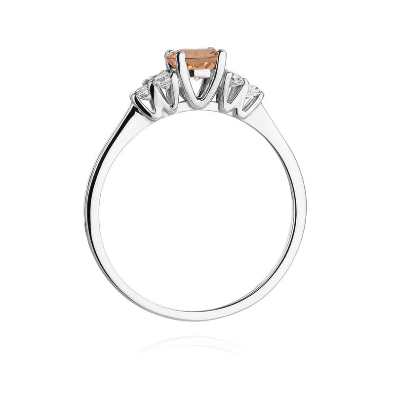 Inel Aur 14K cu Morganit 0.40 ct si Diamante Naturale 0.18 ct, imaginea 3 din 11
