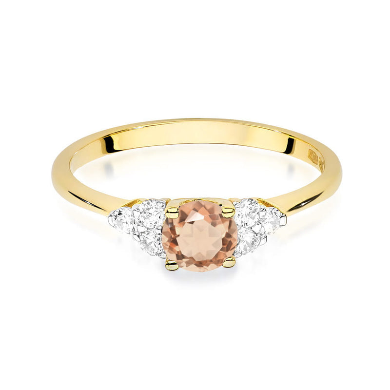 Inel Aur 14K cu Morganit 0.40 ct si Diamante Naturale 0.18 ct, imaginea 6 din 11
