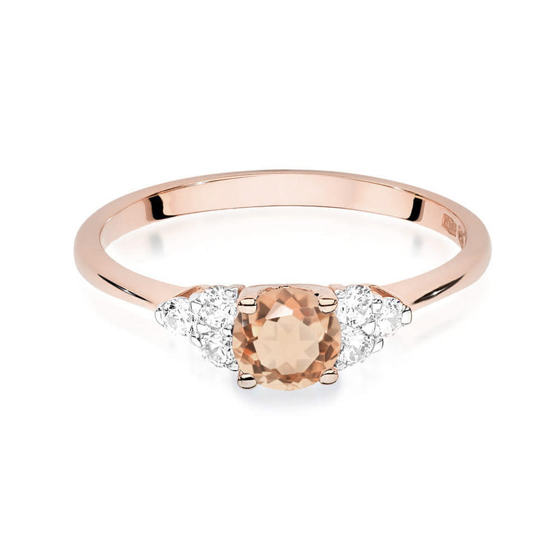 Inel Aur 14K cu Morganit 0.40 ct si Diamante Naturale 0.18 ct, imaginea 10 din 11