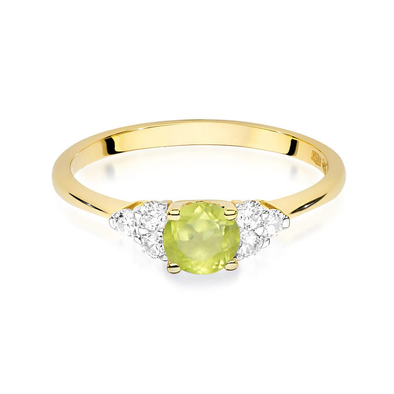Inel Aur 14K cu Peridot 0.60 ct si Diamante Naturale 0.18 ct, imaginea 2 din 10