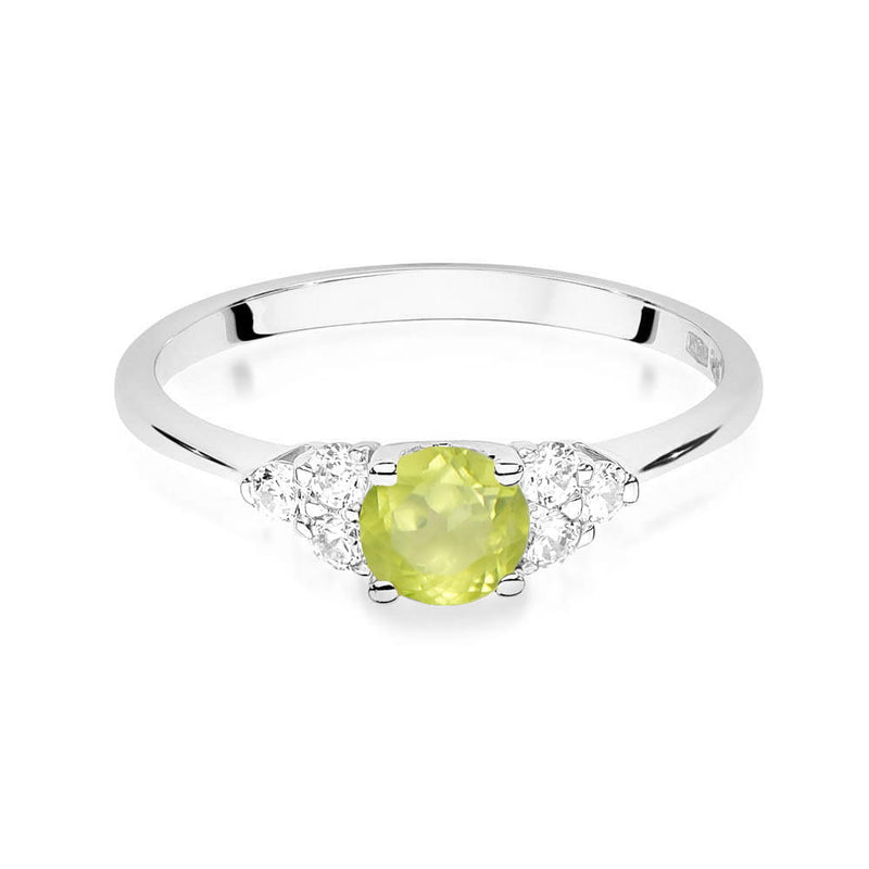 Inel Aur 14K cu Peridot 0.60 ct si Diamante Naturale 0.18 ct, imaginea 6 din 10