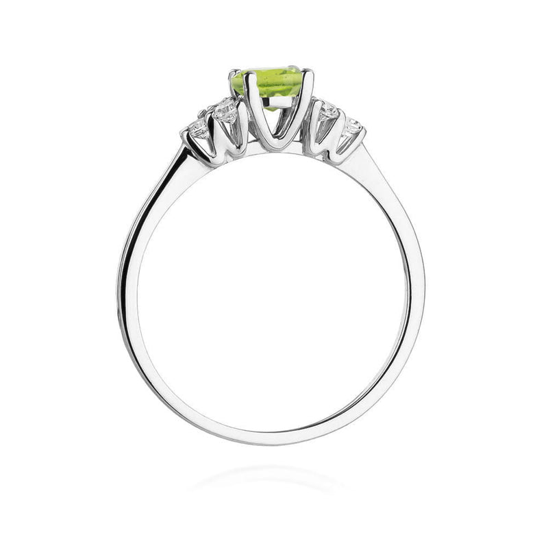 Inel Aur 14K cu Peridot 0.60 ct si Diamante Naturale 0.18 ct, imaginea 7 din 10