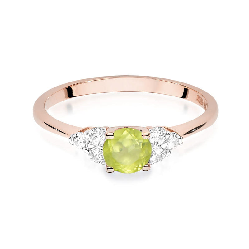 Inel Aur 14K cu Peridot 0.60 ct si Diamante Naturale 0.18 ct, imaginea 9 din 10