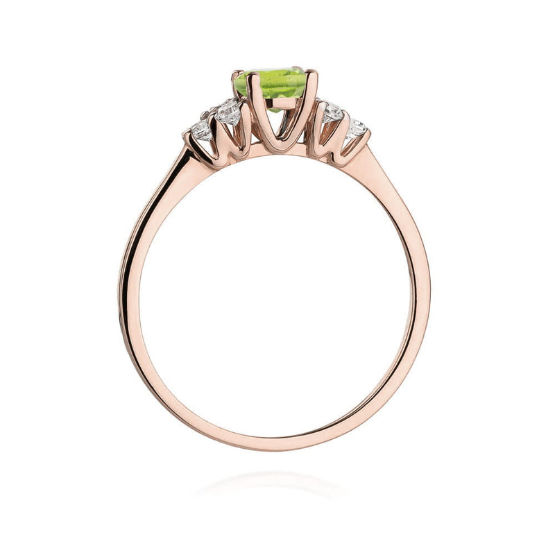 Inel Aur 14K cu Peridot 0.60 ct si Diamante Naturale 0.18 ct, imaginea 10 din 10