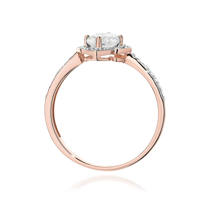 Inel Aur 14K cu White Sapphire 0.60 ct si Diamante Naturale 0.13 ct, imaginea 11 din 12