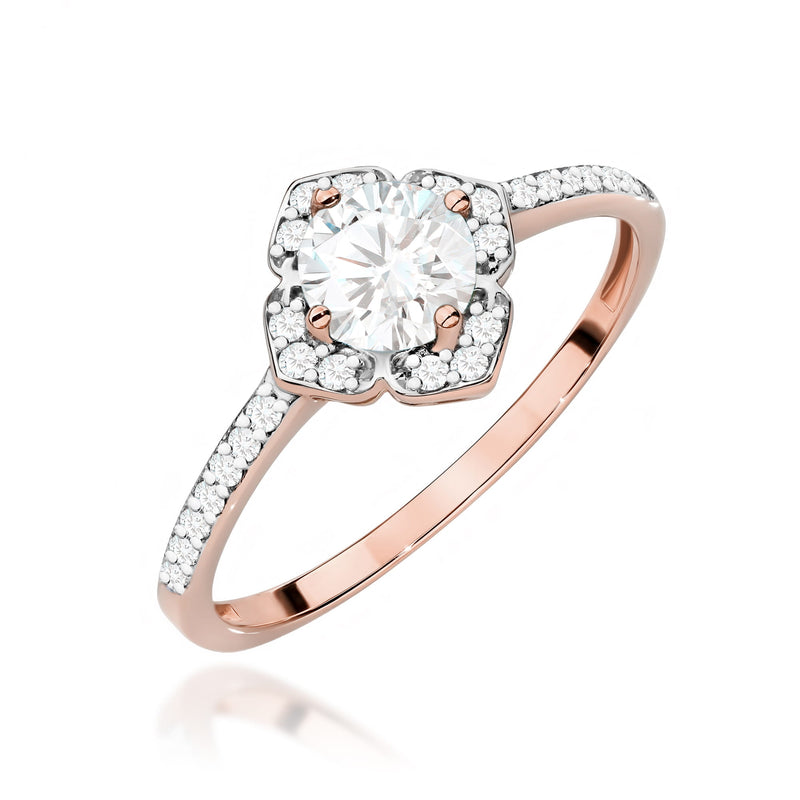 Inel Aur 14K cu White Sapphire 0.60 ct si Diamante Naturale 0.13 ct, imaginea 9 din 12