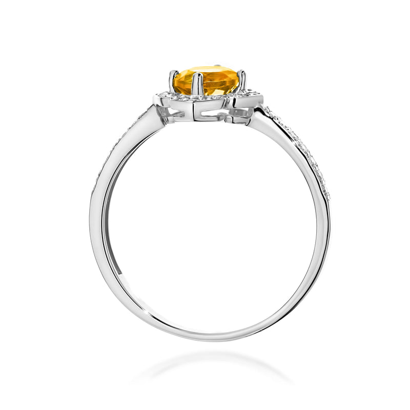 Inel Aur 14K cu Citrin 0.50 ct si Diamante Naturale 0.13 ct, imaginea 7 din 12