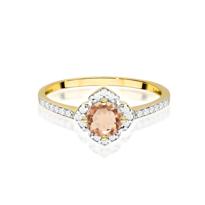 Inel Aur 14K cu Morganit 0.40 ct si Diamante Naturale 0.13 ct, imaginea 2 din 12