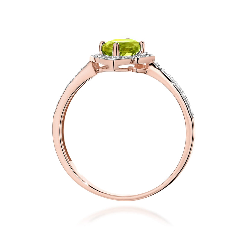 Inel Aur 14K cu Peridot 0.60 ct si Diamante Naturale 0.13 ct, imaginea 11 din 12