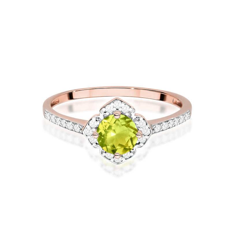 Inel Aur 14K cu Peridot 0.60 ct si Diamante Naturale 0.13 ct, imaginea 10 din 12