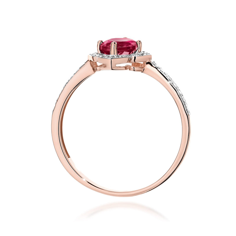 Inel Aur 14K cu Rubin 0.60 ct si Diamante Naturale 0.13 ct, imaginea 11 din 12