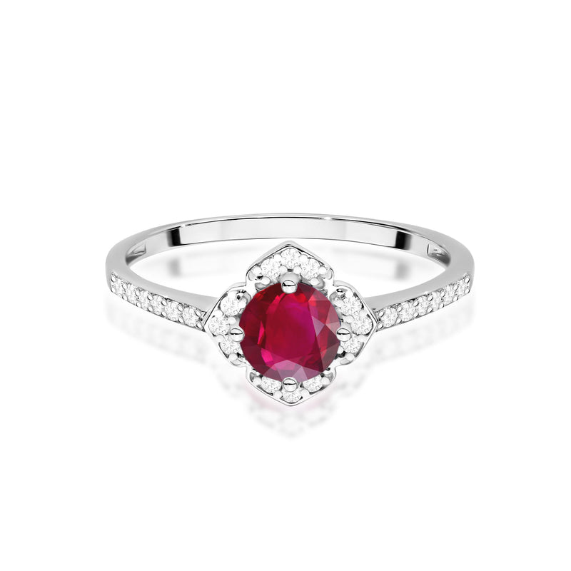 Inel Aur 14K cu Rubin 0.60 ct si Diamante Naturale 0.13 ct, imaginea 6 din 12