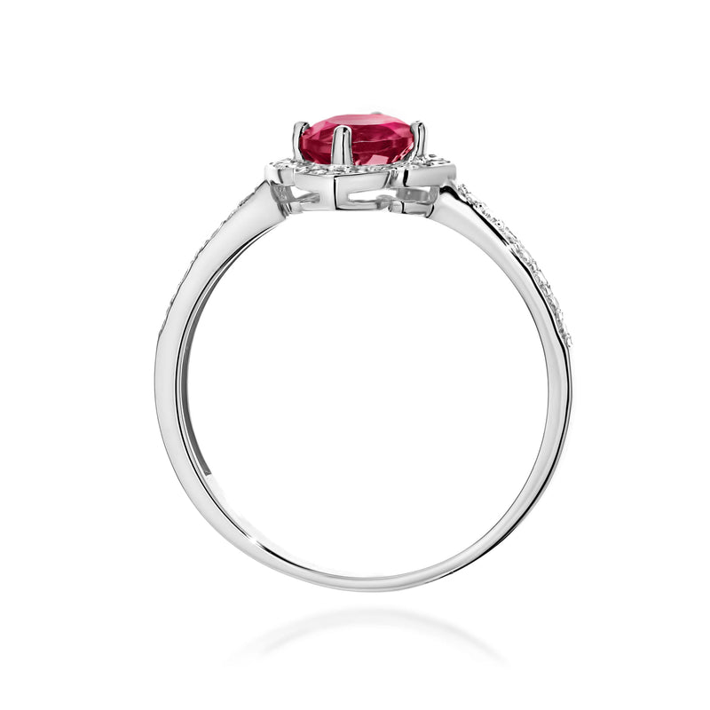 Inel Aur 14K cu Rubin 0.60 ct si Diamante Naturale 0.13 ct, imaginea 7 din 12