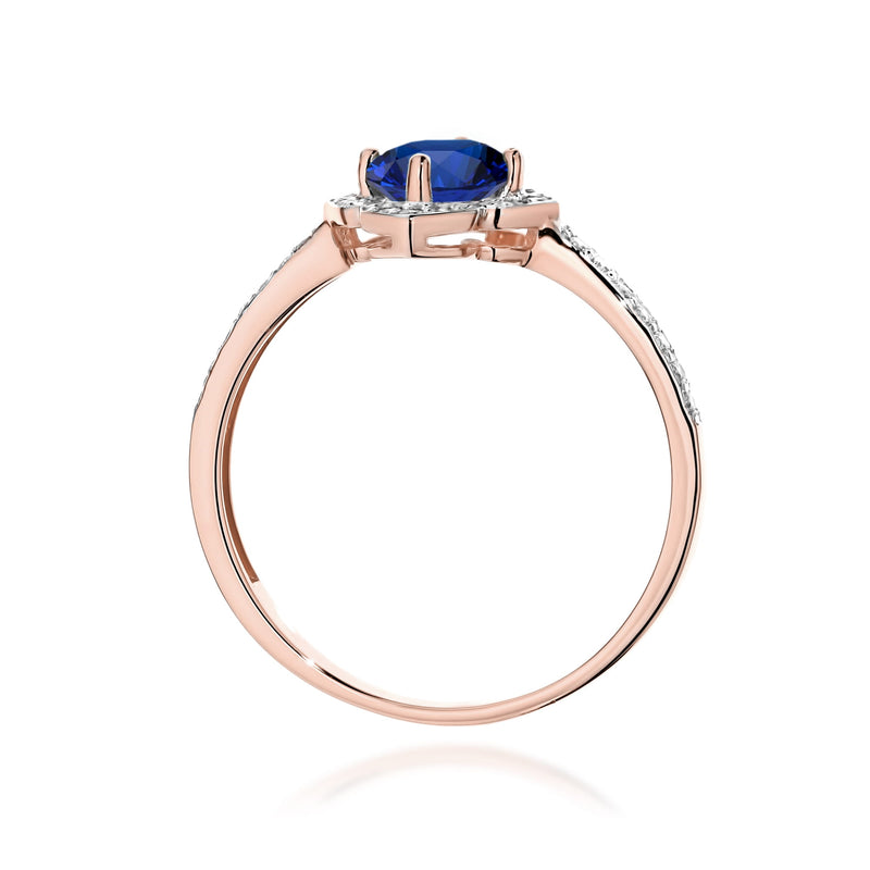 Inel Aur 14K cu Safir 0.50 ct si Diamante Naturale 0.13 ct, imaginea 11 din 12