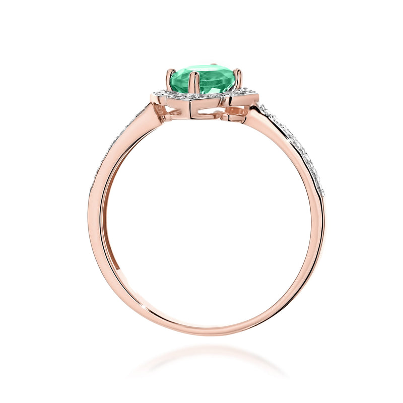 Inel Aur 14K cu Smarald 0.50 ct si Diamante Naturale 0.13 ct, imaginea 11 din 12